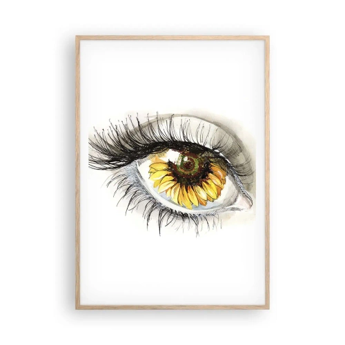 Plakát v rámu světlý dub - Pohled žhavý jako léto - 70x100 cm