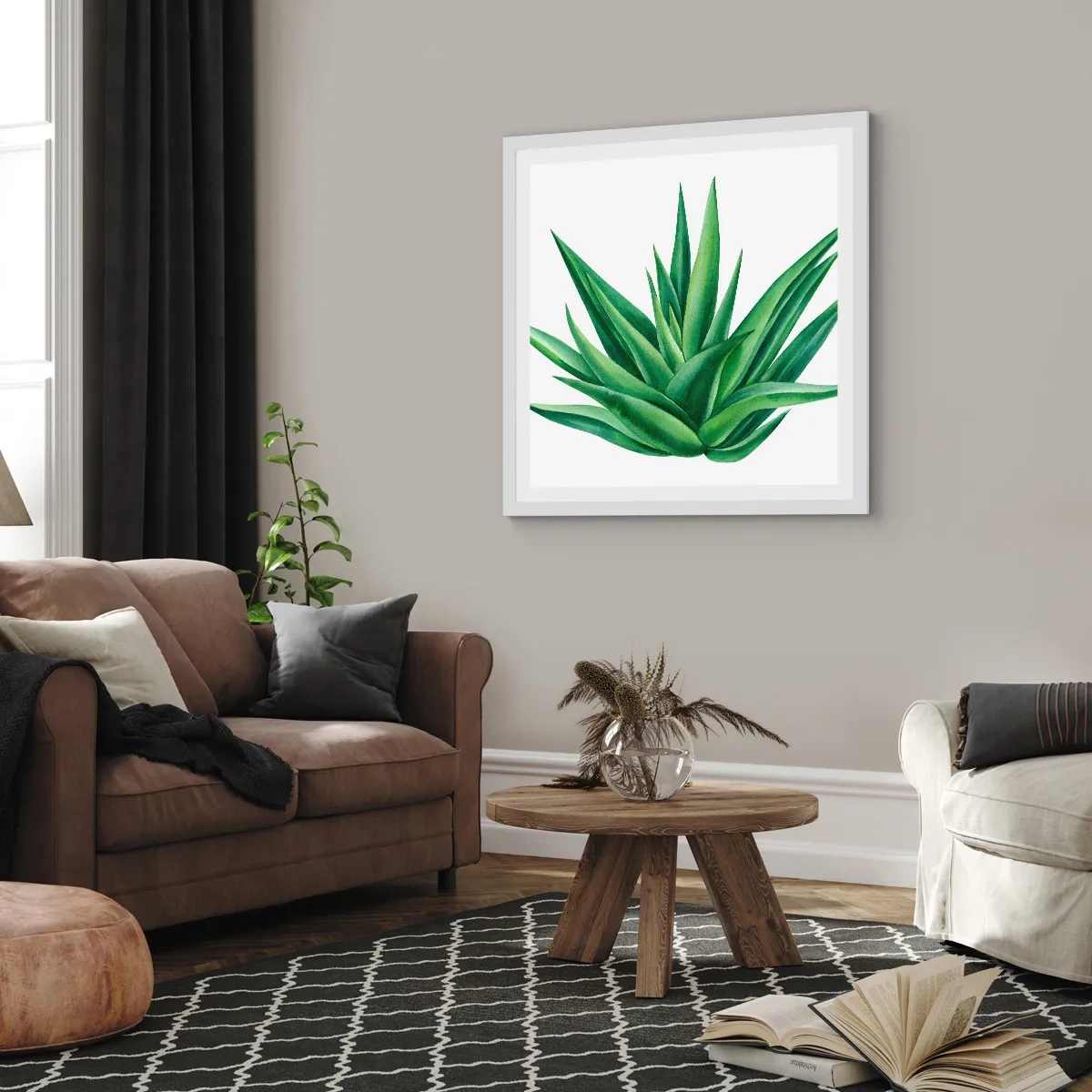 Plakát v bílém rámu - Zelená – síla – život - 40x40 cm