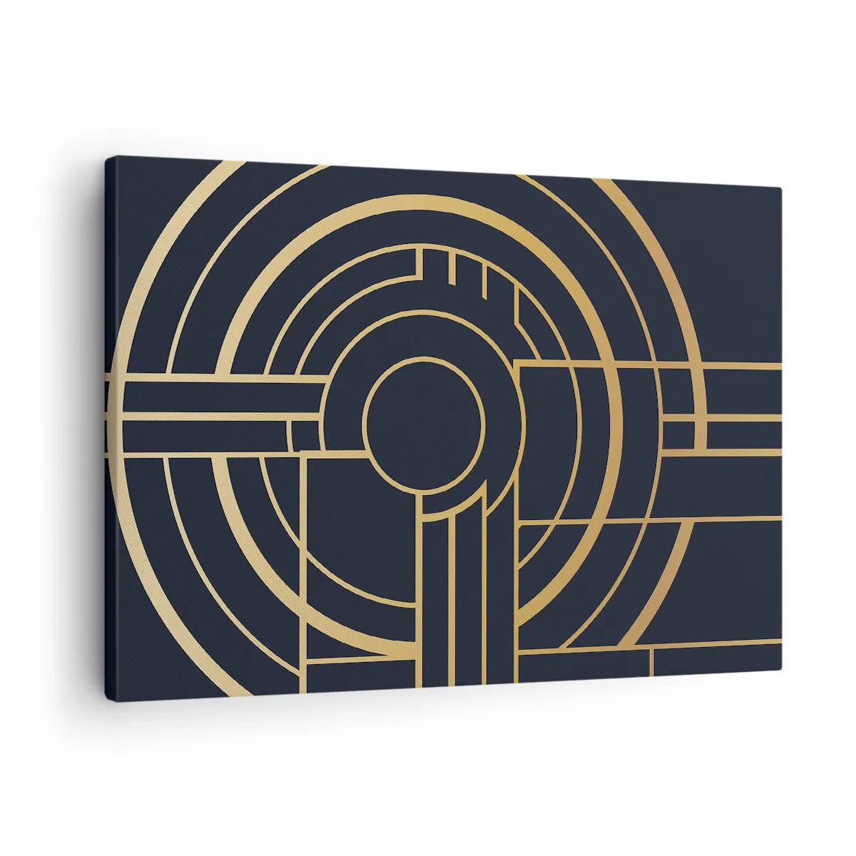 Obraz na plátně - Geometrický vzor se zlatými linkami - 70x50cm - Obraty události - Moderní nástěnná dekorace do obývacího pokoje a ložnice ARTTOR