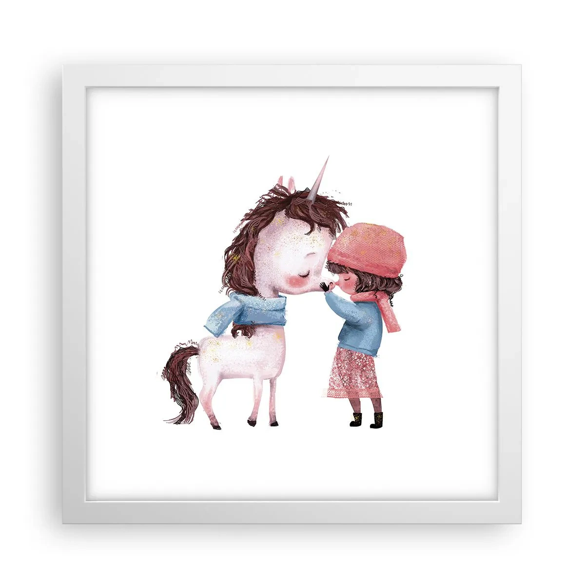 Plakát v bílém rámu - Zimní příběh - 30x30 cm