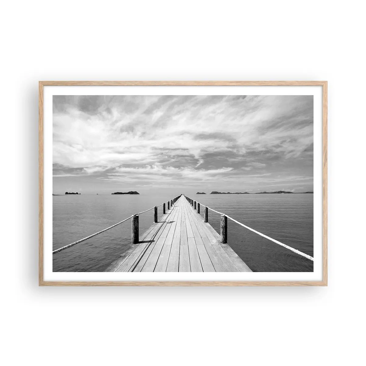 Plakát v rámu světlý dub - Co takhle cesta… - 100x70 cm