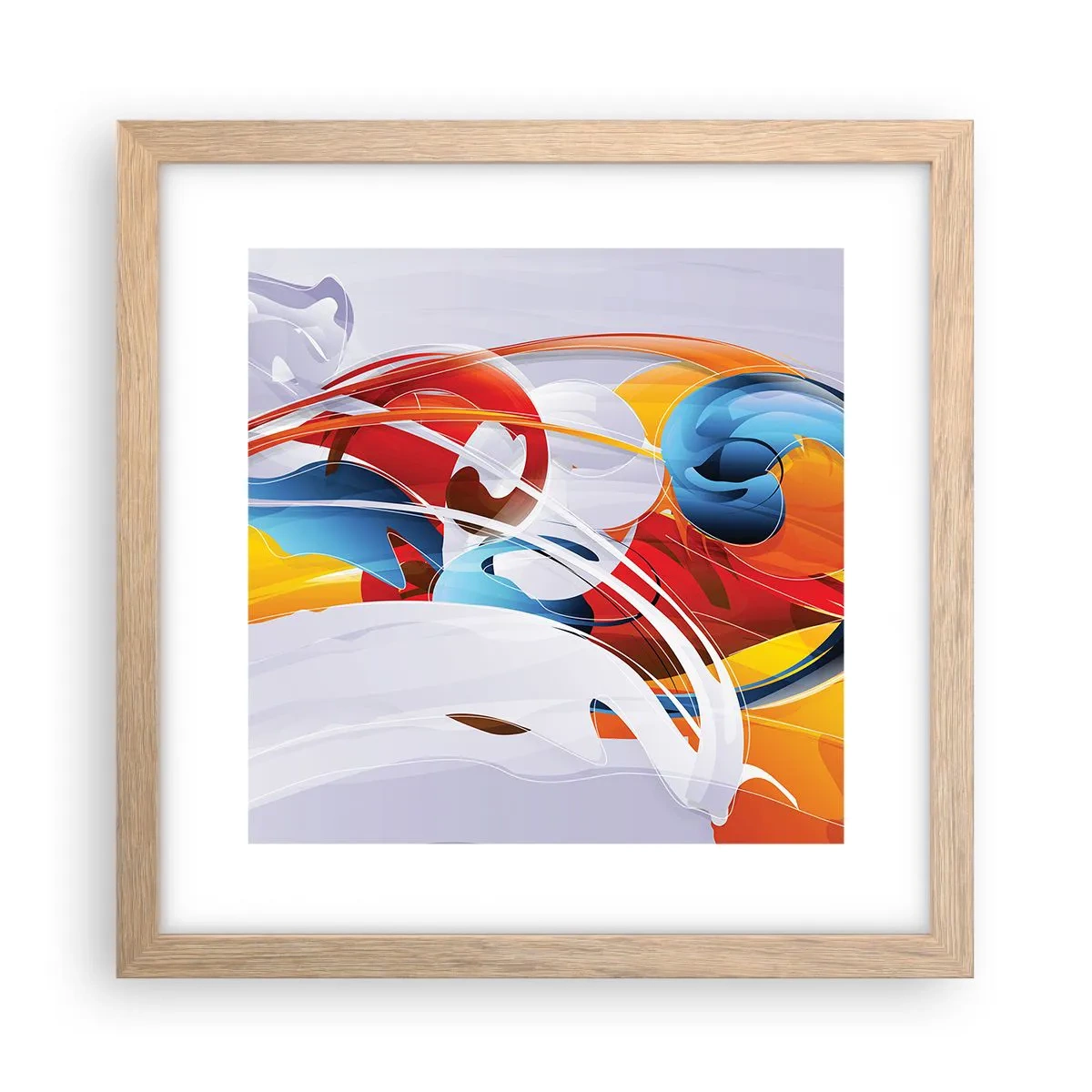 Plakát v rámu světlý dub - Tanec živlů - 30x30 cm