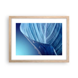 Plakát v rámu světlý dub - Skryté kapky modři - 40x30 cm