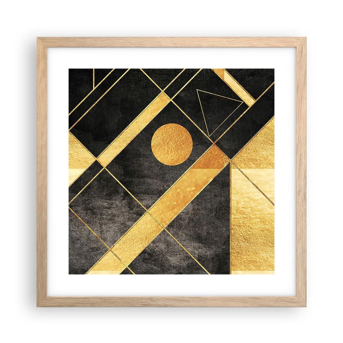 Plakát v rámu světlý dub - Slunce pouště - 40x40 cm