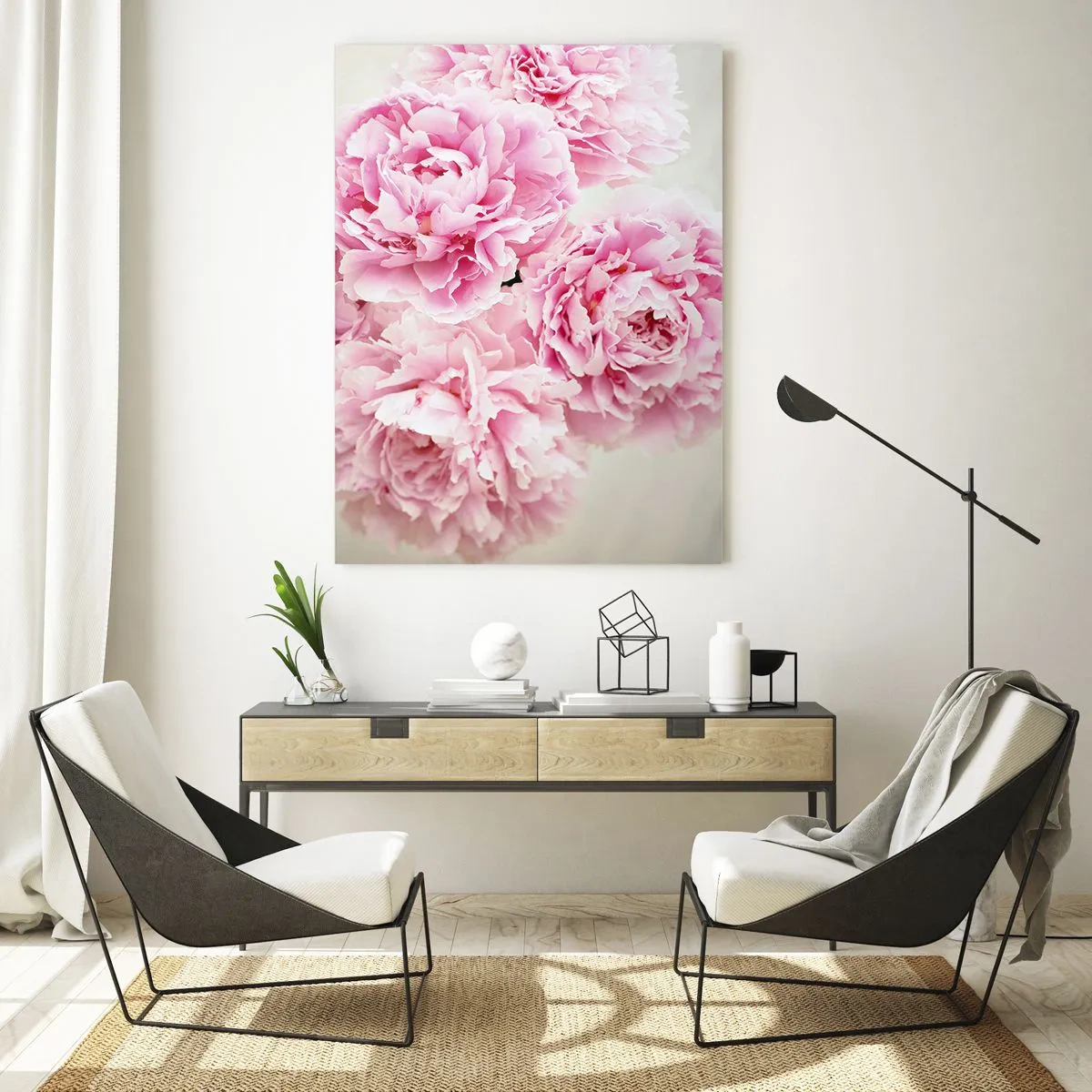 Obraz na skle - V růžovém přepychu - 50x70 cm