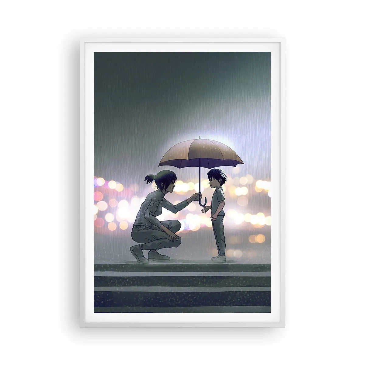 Plakát v bílém rámu - A vše je v pořádku - 70x100 cm