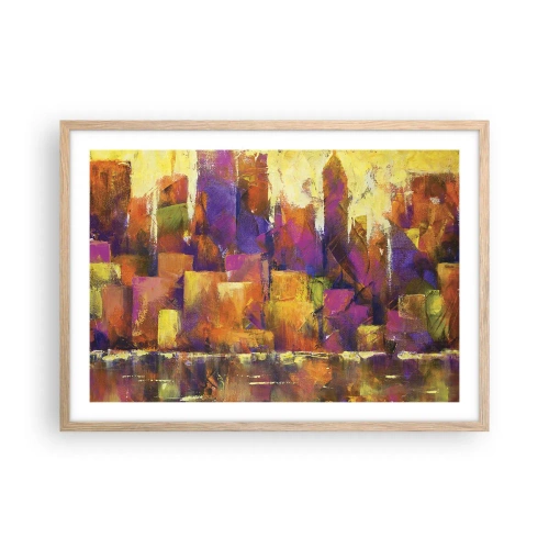 Plakát v rámu světlý dub - Metropolitní kompozice - 70x50 cm