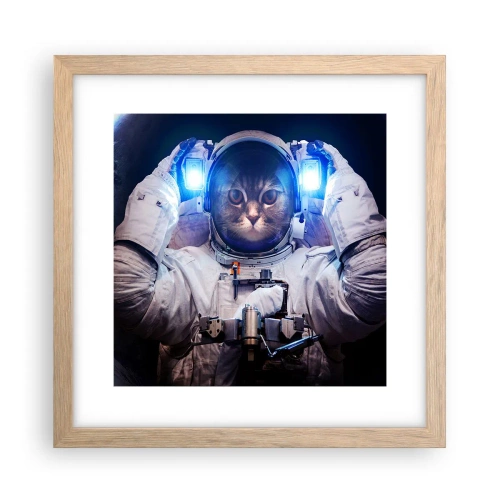 Plakát v rámu světlý dub - Houston, máte problém - 30x30 cm