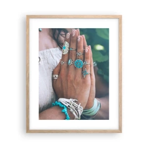 Plakát v rámu světlý dub - Vítejte v centru bytí - 40x50 cm