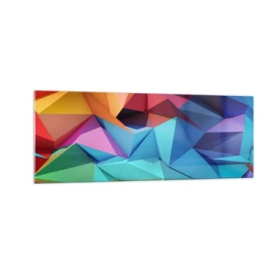 Obraz na skle - Duhové origami - 140x50 cm