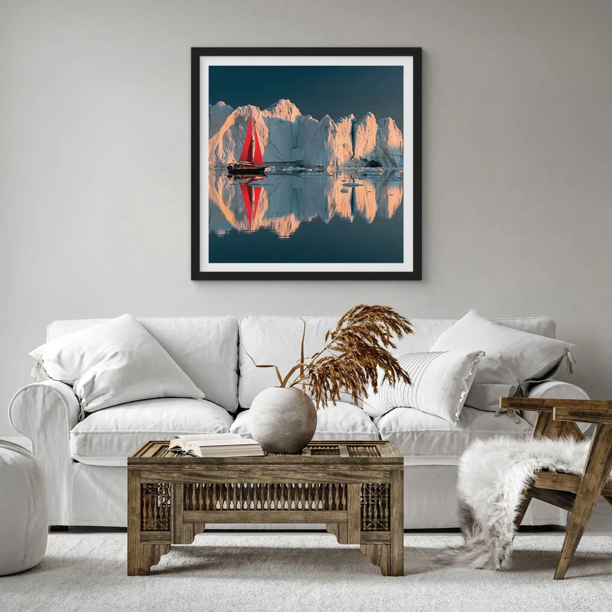 Plakát v černém rámu - Na okraji světa - 60x60 cm