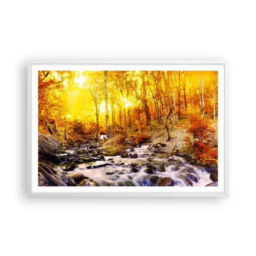 Plakát v bílém rámu - Kameny zasazené do zlata a platiny - 91x61 cm