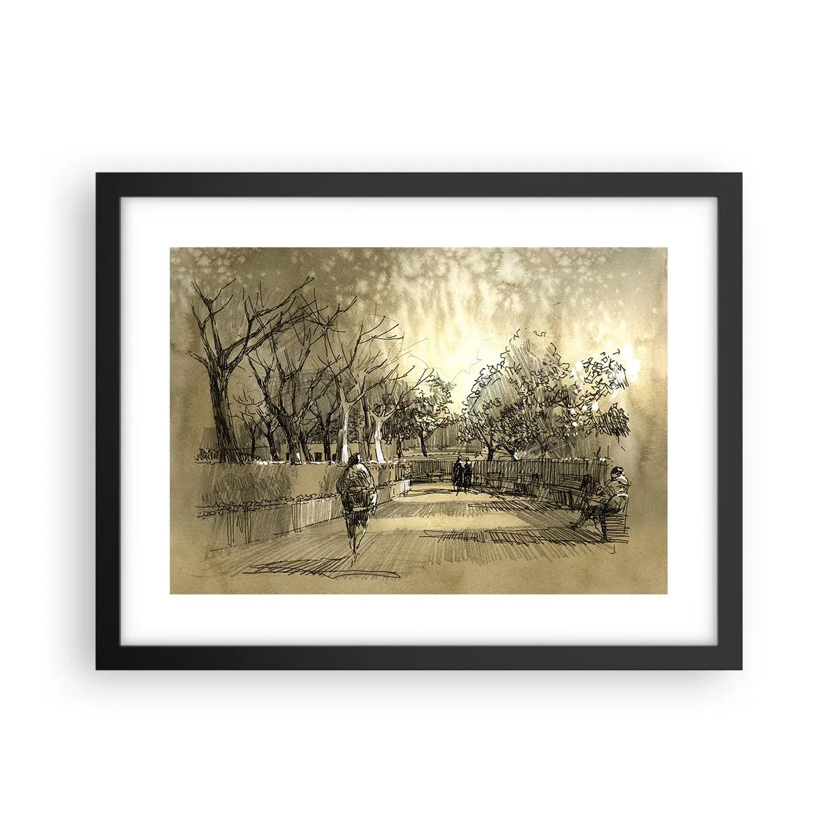 Plakát v černém rámu - Pírkem zastavený okamžik - 40x30 cm