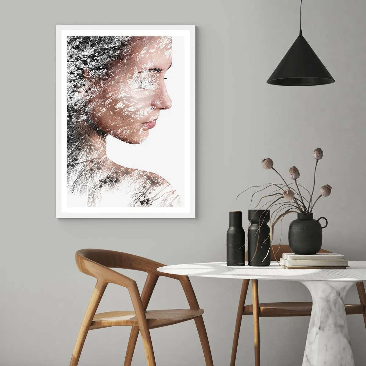 Plakát v bílém rámu - Duch lesa - 40x50 cm
