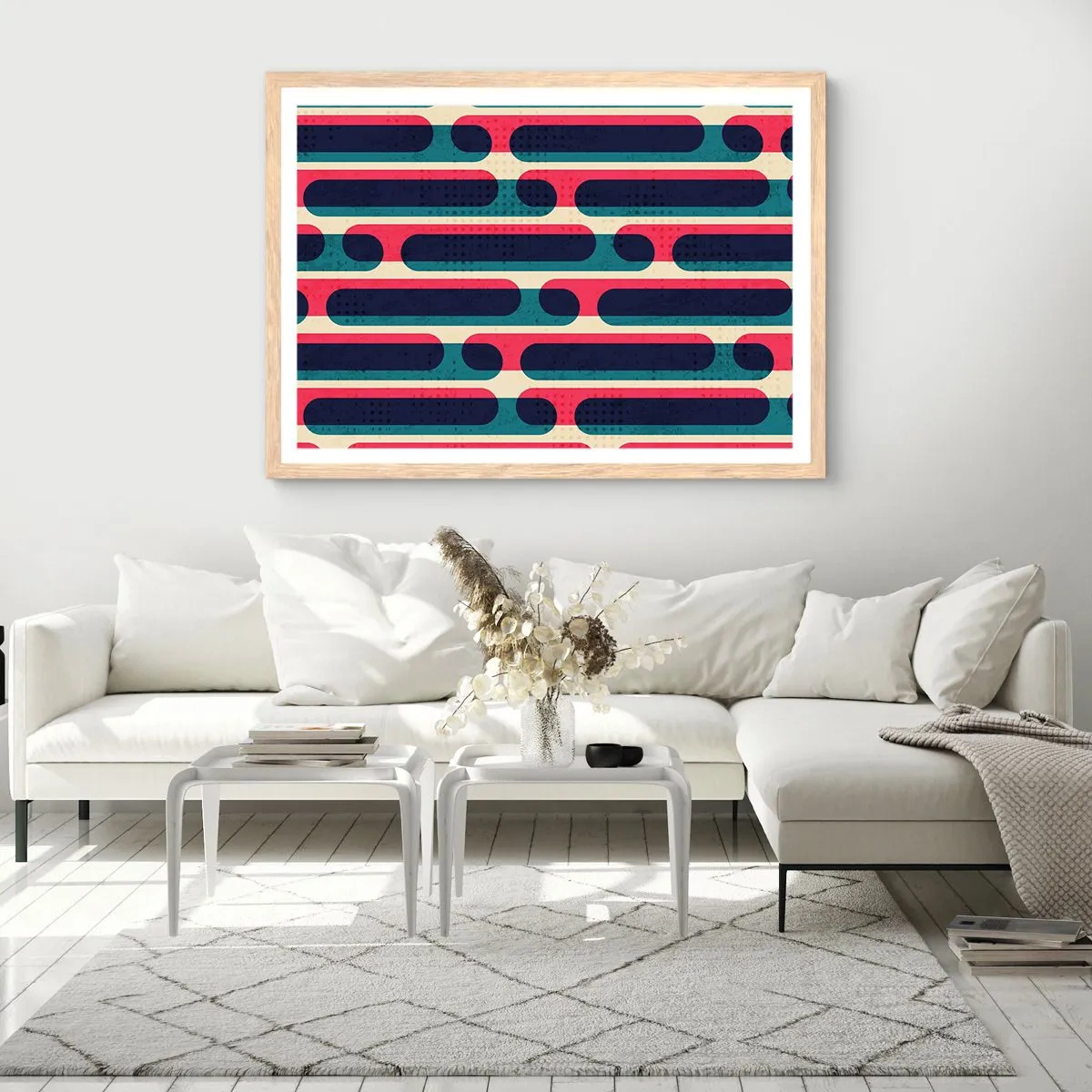 Plakát v rámu světlý dub - Dovnitř a dopředu - 70x50 cm