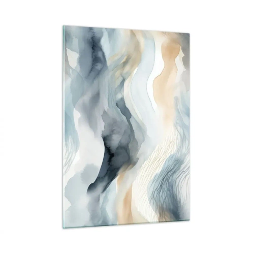 Obraz na skle - Abstrakce sněhu a mlhy - 50x70 cm