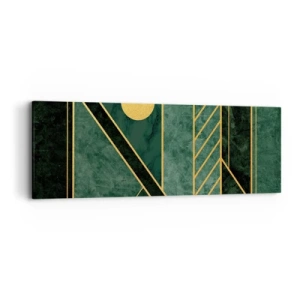 Obraz na plátně - Dynamika zlata a lazuritu - 90x30 cm