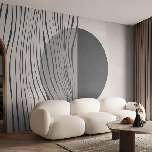 Fototapeta Premium Canvas - Poloviční kompozice - Abstrakce, Kus, Černý a bílý - 400x280 cm