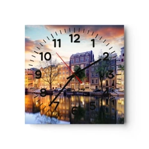 Nástěnné hodiny - Zdrženlivá a vyrovnaná nizozemská krása - 40x40 cm
