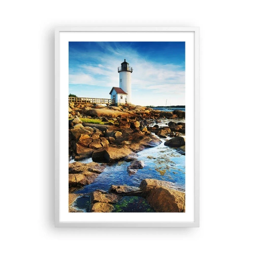 Plakát v bílém rámu - Vraťte se šťastně, čekám - 50x70 cm