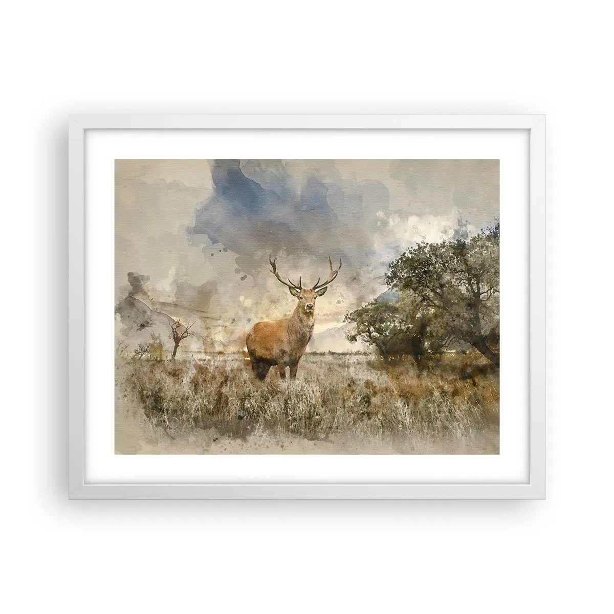 Plakát v bílém rámu - Důstojnost - síla - majestátnost - 50x40 cm