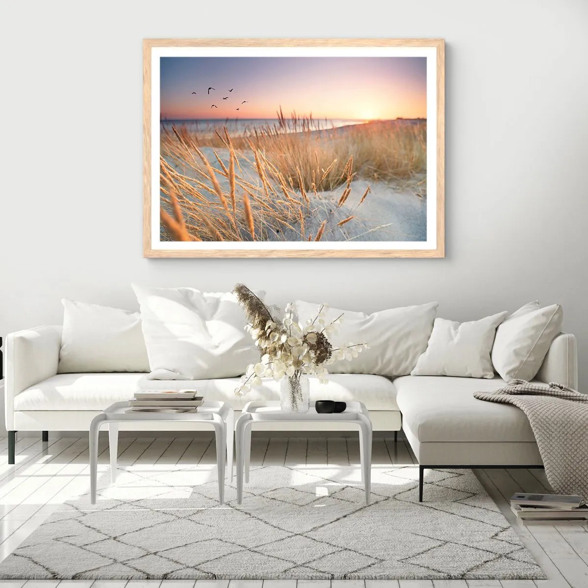 Plakát v rámu světlý dub - Baltská ukolébavka - 50x40 cm