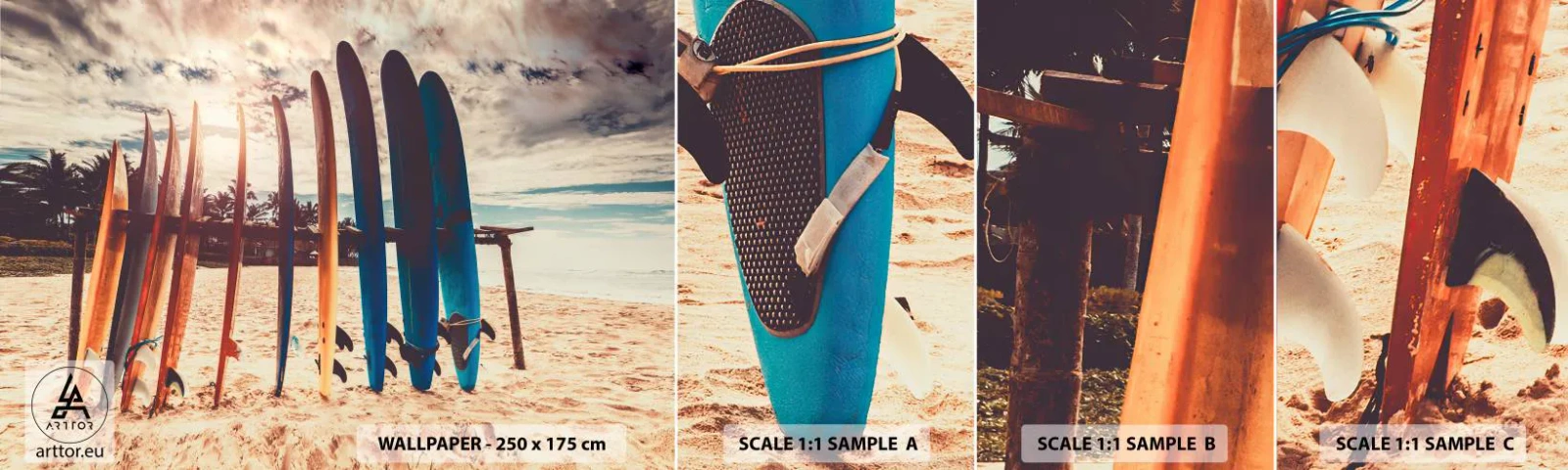 Fototapeta Vzorek Standard Eco - Dobrou noc, nashle zítra. - Surfování, Krajina, Surf - 100x30 cm