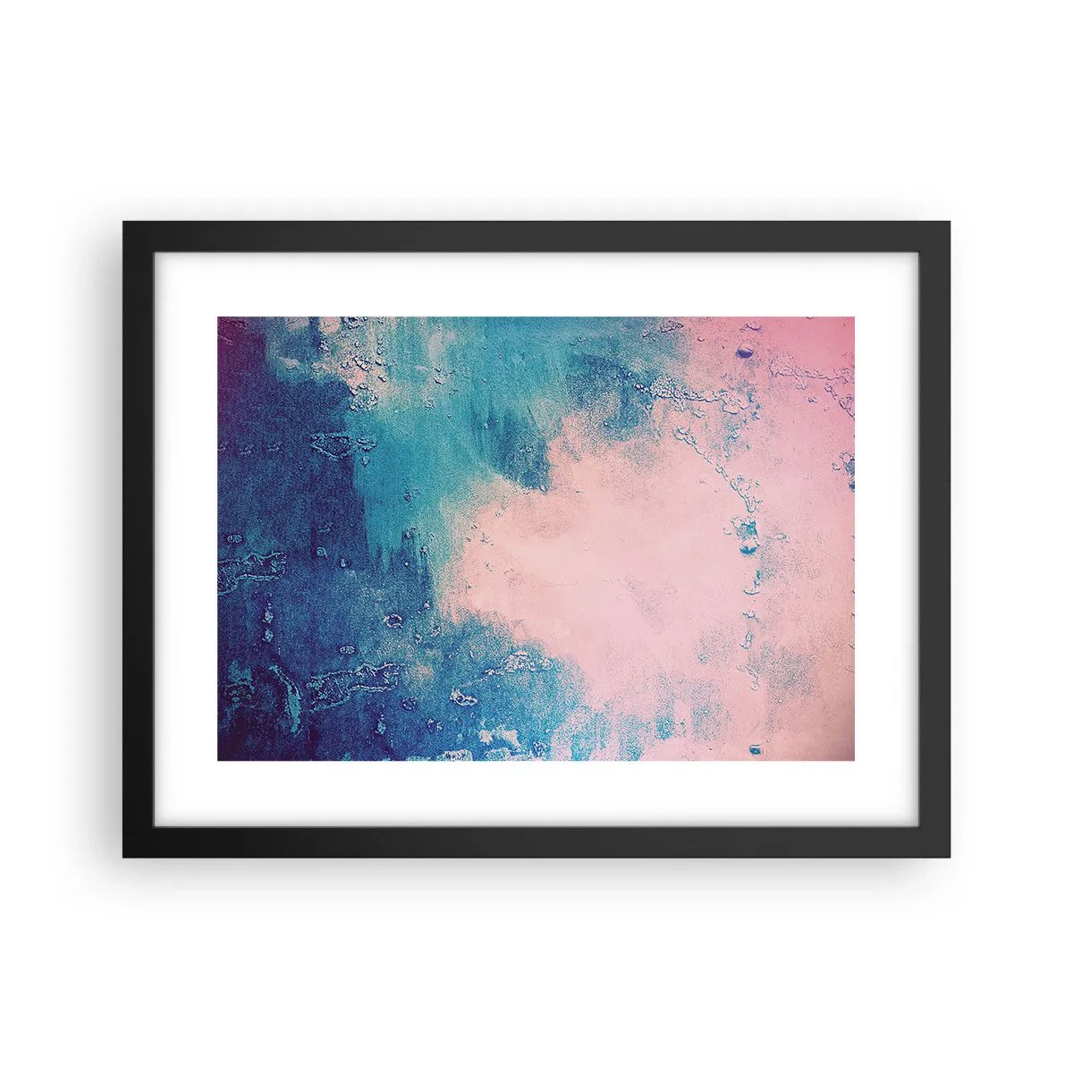 Plakát v černém rámu - Modrá objetí - 40x30 cm