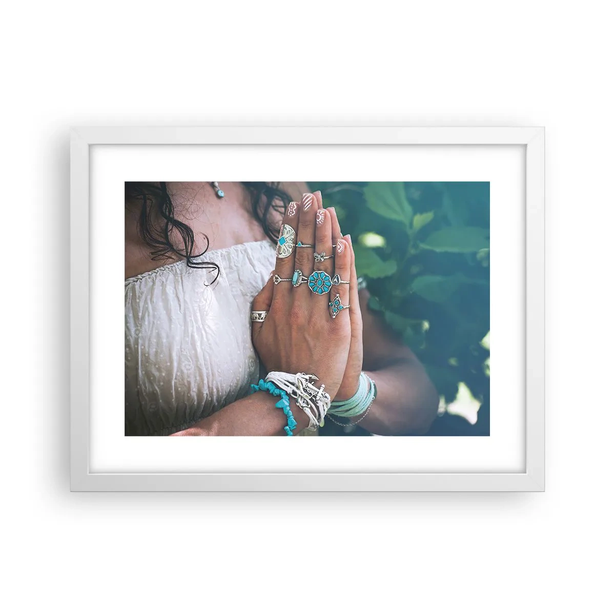 Plakát v bílém rámu - Vítejte v centru bytí - 40x30 cm