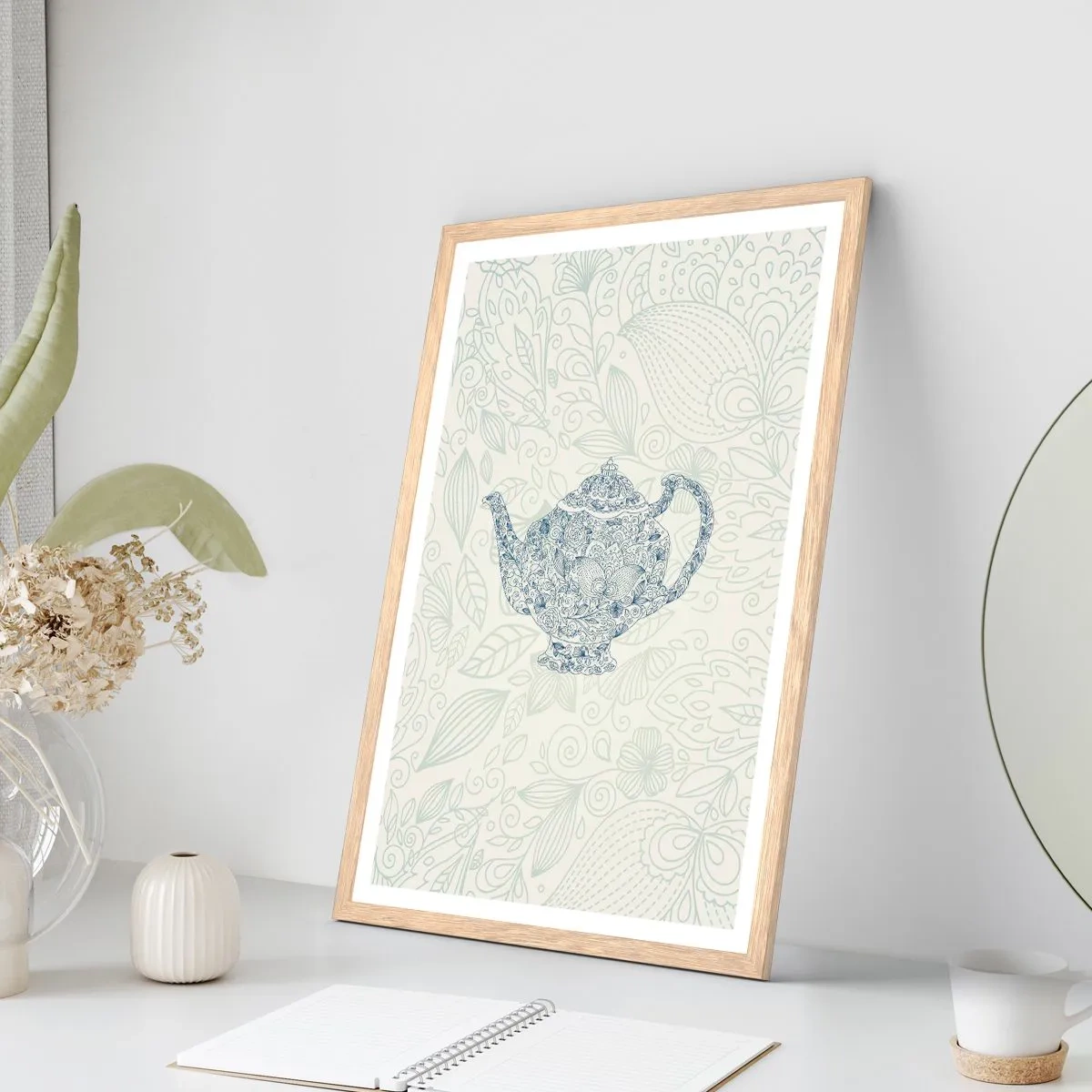 Plakát v rámu světlý dub - Čajové kouzlo - 50x70 cm