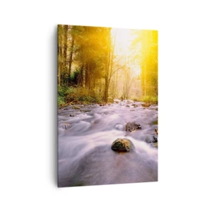 Obraz na plátně - Malachit ve stříbrně-zlaté podobě - 70x100 cm