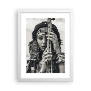Plakát v bílém rámu - Samotná hudba orientu - 30x40 cm