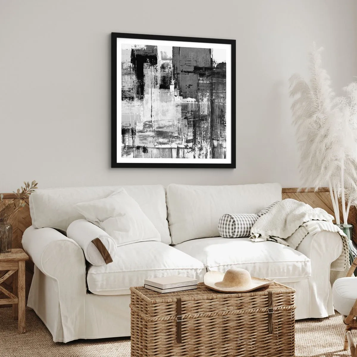 Plakát v černém rámu - Šedé je krásné - 60x60 cm