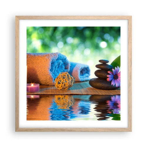 Plakát v rámu světlý dub - Čas pro tělo - 50x50 cm
