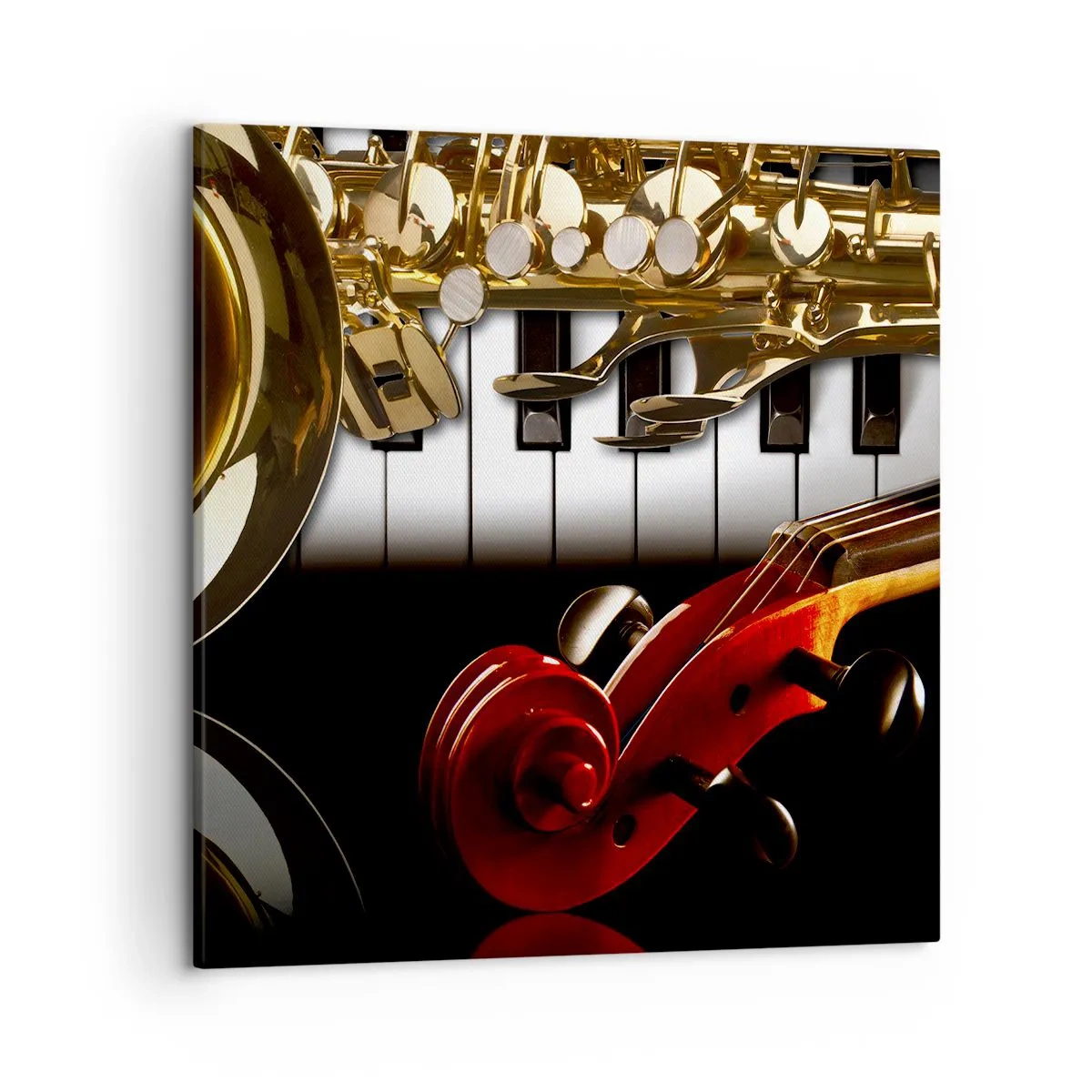 Obraz na plátně - Plech, dřevo a slonovinová kost - 50x50 cm