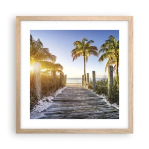 Plakát v rámu světlý dub - Přímo do ráje - 40x40 cm