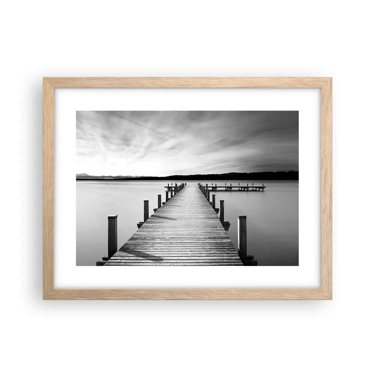 Plakát v rámu světlý dub - U napajedla – klidu - 40x30 cm