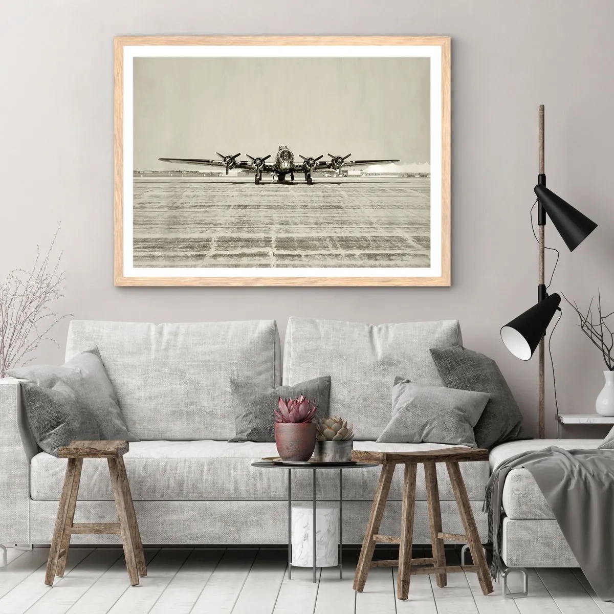 Plakát v rámu světlý dub - Jako vždy připraven - 50x40 cm