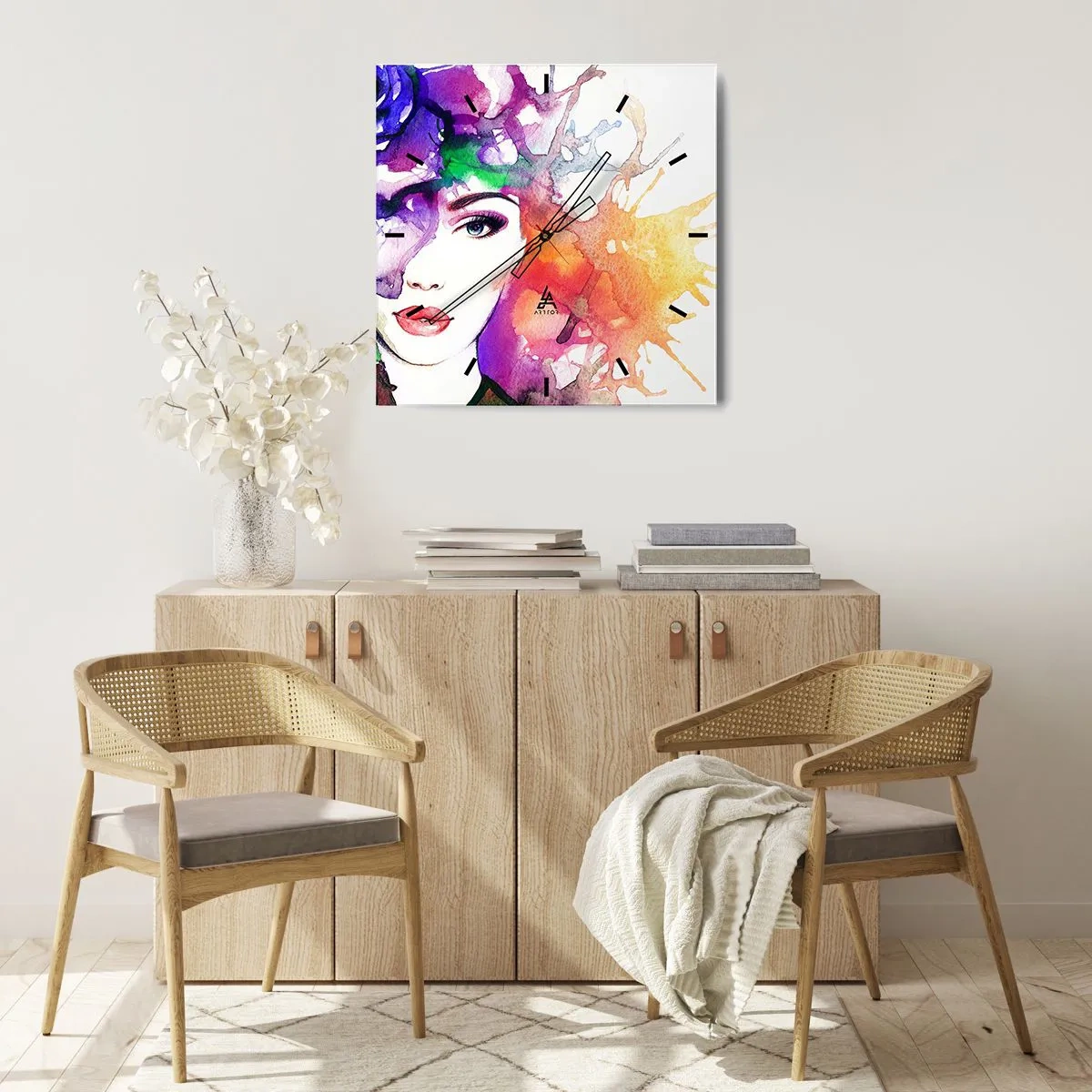 Nástěnné hodiny - S hlavou v oblacích - 30x30 cm