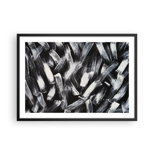 Plakát v černém rámu - Abstrakce v industriálním duchu - 70x50 cm