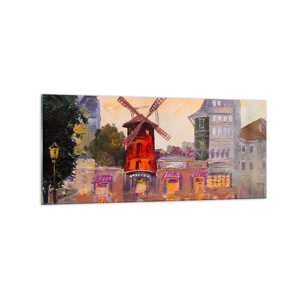 Obraz na skle - Pařížské ikony – Moulin Rouge - 120x50 cm