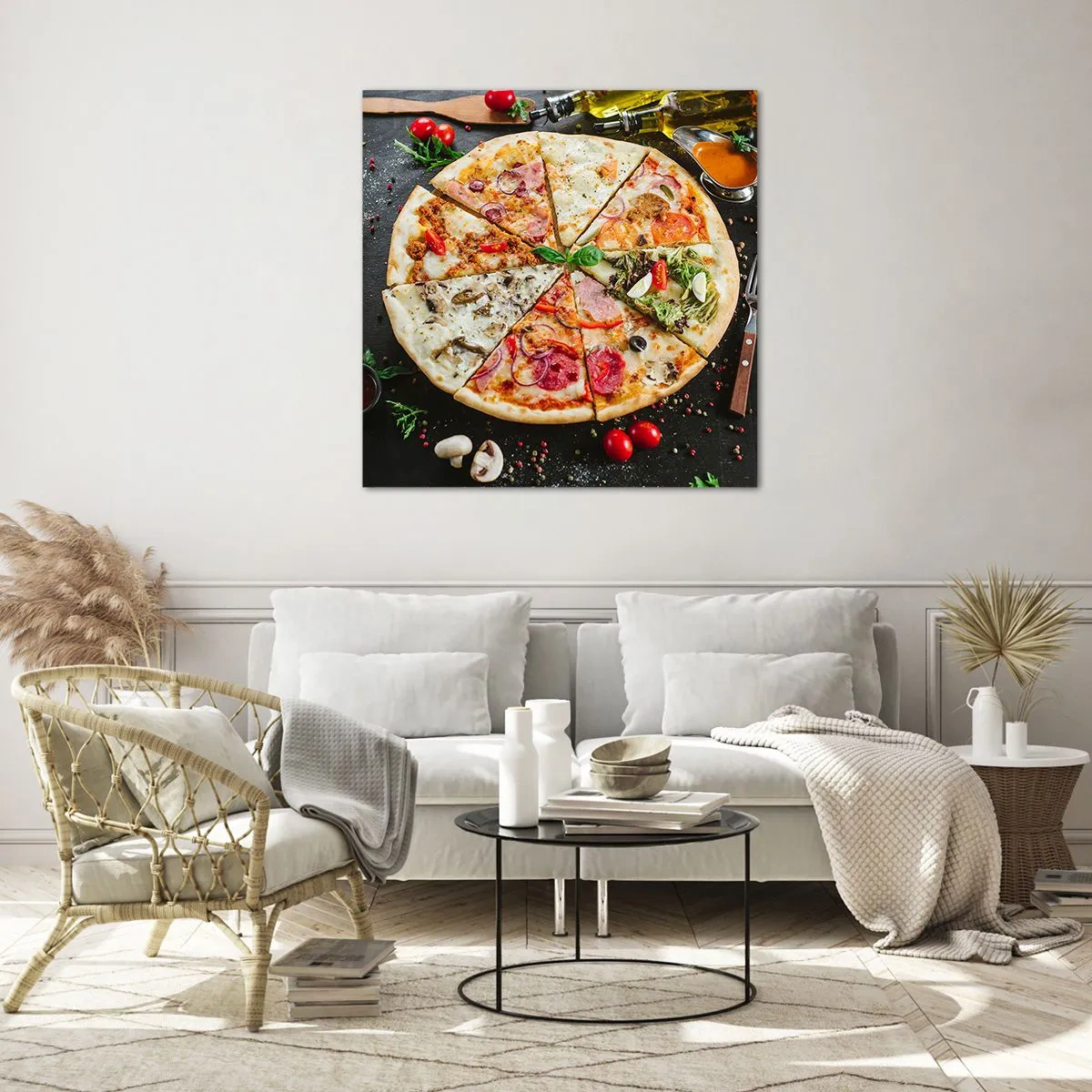 Obraz na skle - Vějíř chutí - 60x60 cm