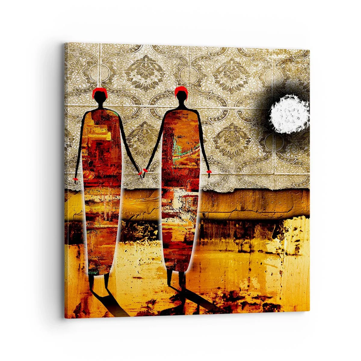 Obraz na plátně - Etnická kompozice v barvách Afriky - 70x70 cm