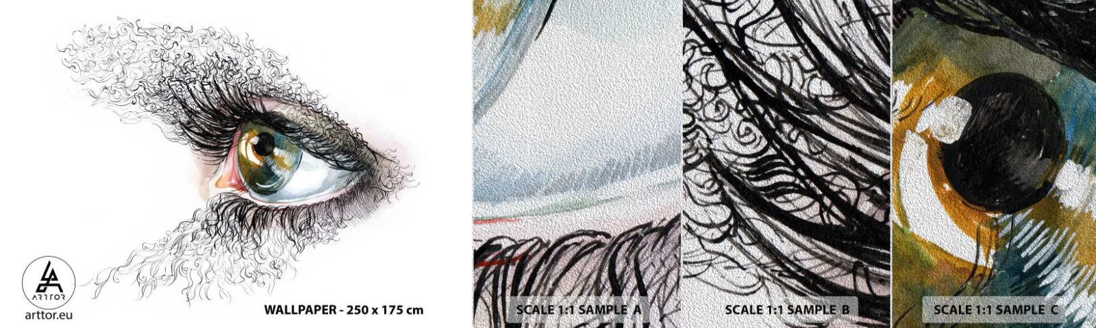 Vzor Fototapety Premium Sand - Podívej se přímo do duše - Abstrakce, Grafika, Oko - 100x30 cm