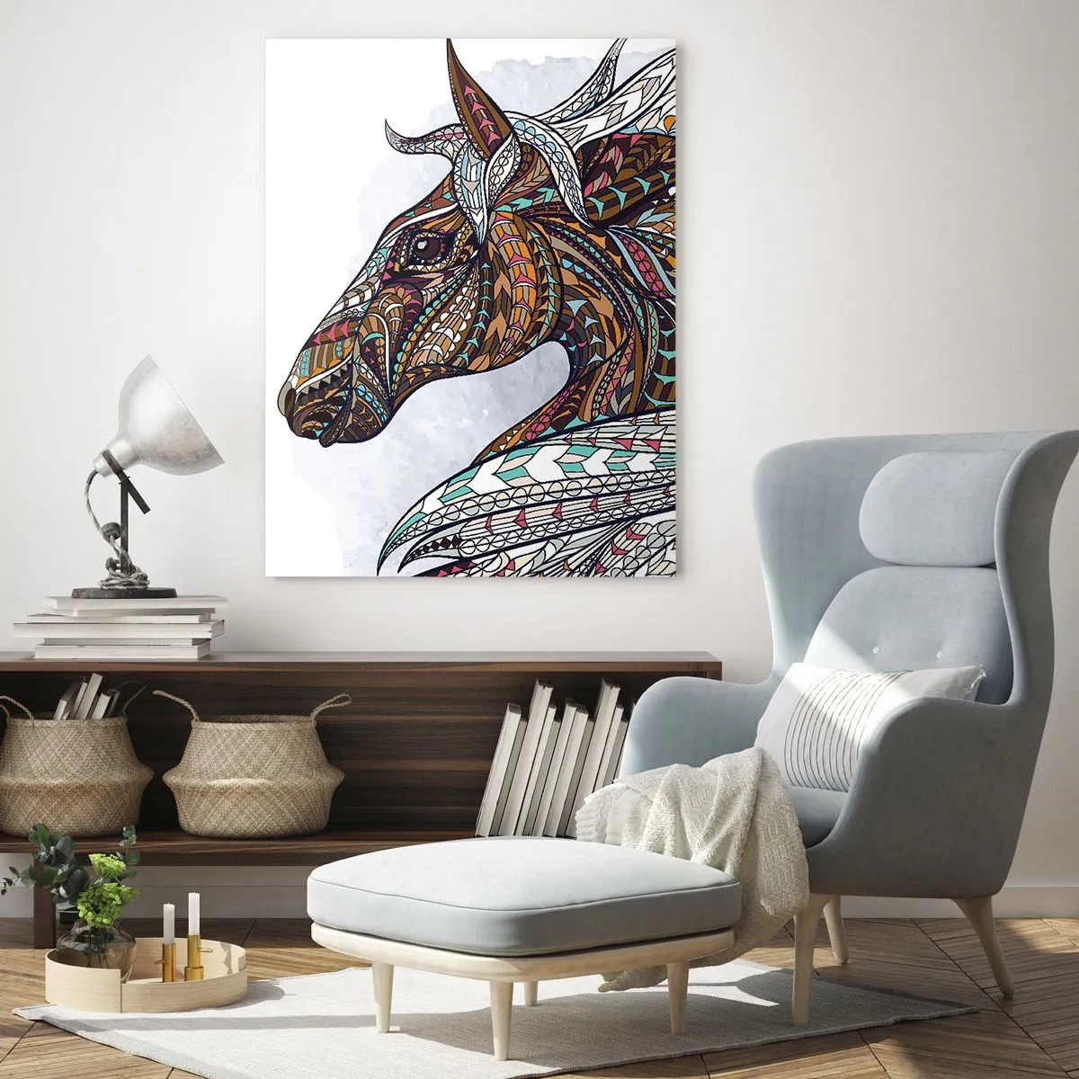 Obraz na skle - Keltský válečný oř - 50x70 cm
