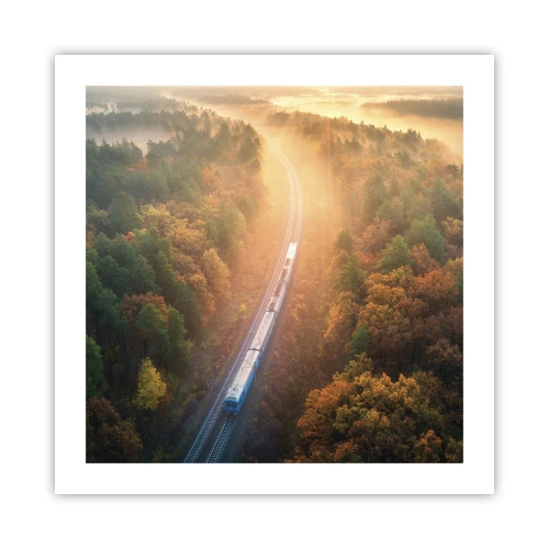 Plakát - Podzimní cesta - 50x50 cm