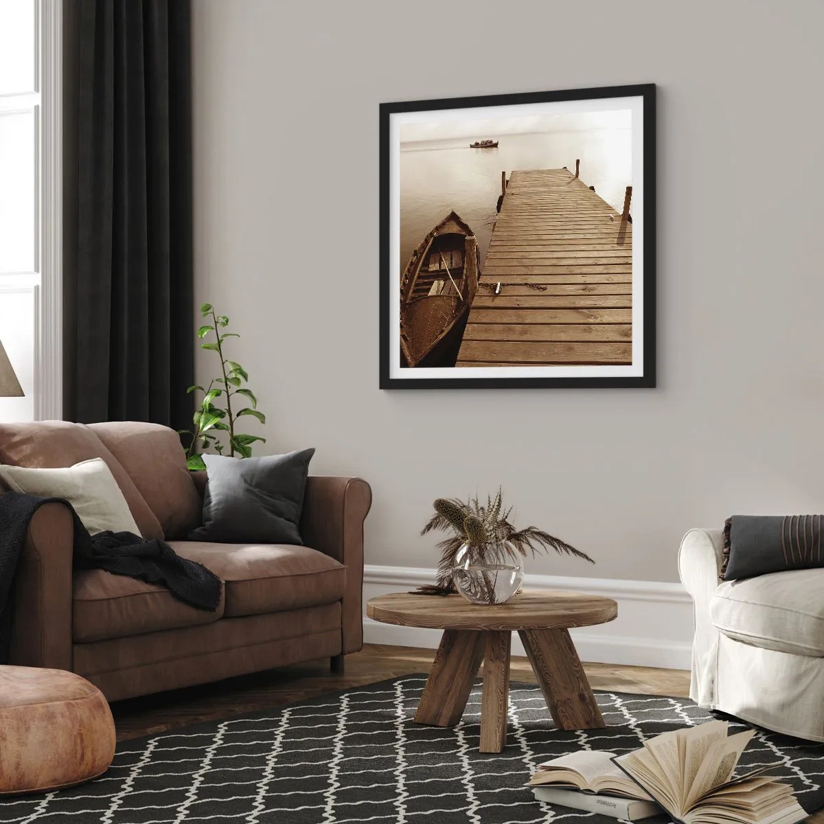 Plakát v černém rámu - Velký klid - 30x30 cm