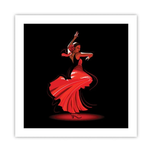 Plakát - Žhavá duše flamenco - 50x50 cm