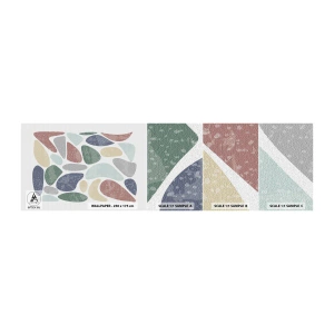 Vzor Fototapety Samolepicí Deluxe Sticker - Mozaika práškových barev - Minimalismus, Pastel, Boho - 100x30 cm