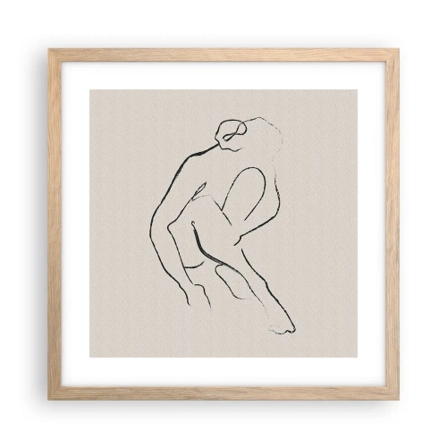 Plakát v rámu světlý dub - Intimní skica - 40x40 cm